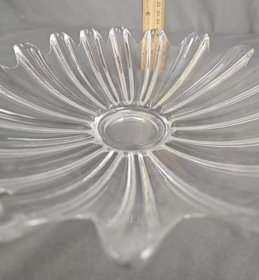 Vintage Fosteria Clear Sunburst Large Bowl 11" - Thumbnail 5