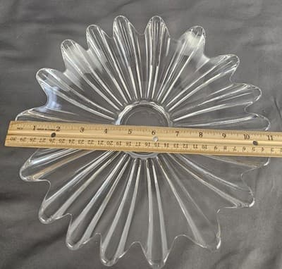 Vintage Fosteria Clear Sunburst Large Bowl 11" - Thumbnail 4