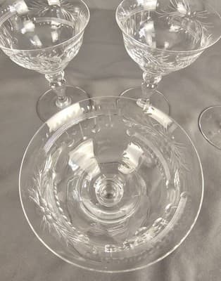 Hawk's Beverly Stemware Champaige Tall Sherbert Blown Glass USA Set of 2 - Thumbnail 5