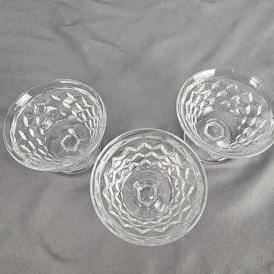 Fostoria American Clear Low Sherbet (set of 3 ) - Vintage Elegant Glassware Cube - Thumbnail 3