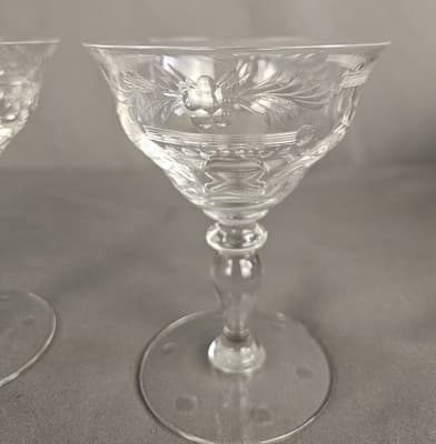 Hawk's Beverly Stemware Champaige Tall Sherbert Blown Glass USA Set of 2 - Thumbnail 2