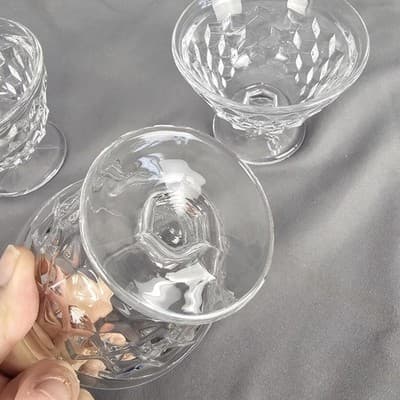 Fostoria American Clear Low Sherbet (set of 3 ) - Vintage Elegant Glassware Cube - Thumbnail 5