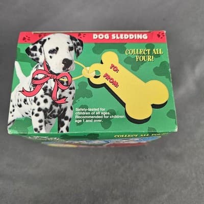1996 Disney's 101 Dalmatians Snow Dome McDonalds Toy Dog Sledding Globe in Box - Thumbnail 2