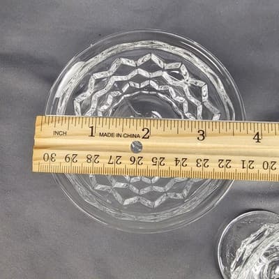 Fostoria American Clear Low Sherbet (set of 3 ) - Vintage Elegant Glassware Cube - Thumbnail 7