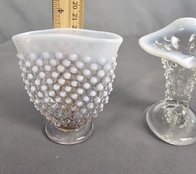 Fenton French Opalescent Hobnail Pattern 2 Small Vases - Thumbnail 8