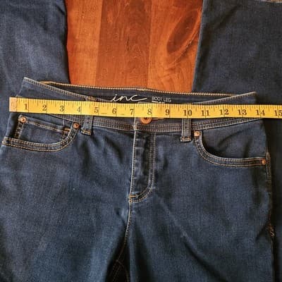 INC Denim Skinny Leg Regular Fit Women Size 6P Stretch Low Rise Dark Wash Jeans - Thumbnail 8