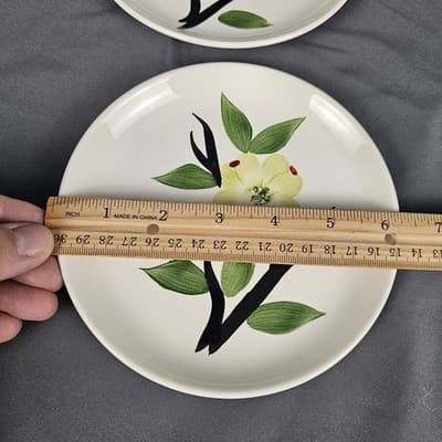Joni Dixie Dogwood Blossom 6.5" Plates Bread Dessert Set of 2 Vintage MCM USA - Thumbnail 3