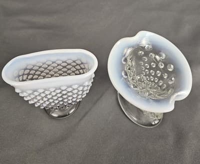Fenton French Opalescent Hobnail Pattern 2 Small Vases - Thumbnail 2