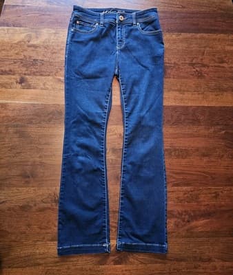 INC Denim Skinny Leg Regular Fit Women Size 6P Stretch Low Rise Dark Wash Jeans - Thumbnail 2