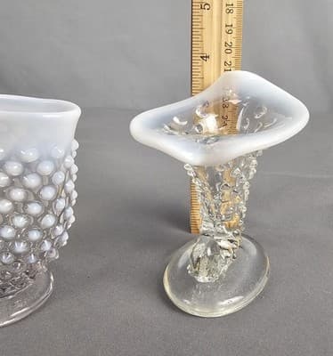 Fenton French Opalescent Hobnail Pattern 2 Small Vases - Thumbnail 7