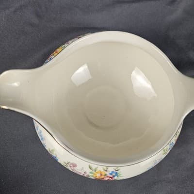 Homer Laughlin Eggshell Georgian Gravy Boat with Plate Vintage USA - Thumbnail 14