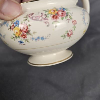 Homer Laughlin Eggshell Georgian Gravy Boat with Plate Vintage USA - Thumbnail 13