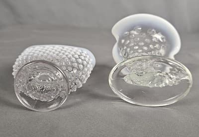 Fenton French Opalescent Hobnail Pattern 2 Small Vases - Thumbnail 3