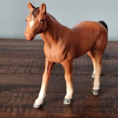 Napcoware Bay Horse Figurine Vintage Porcellain 4.5" x 6.5" - Thumbnail 3