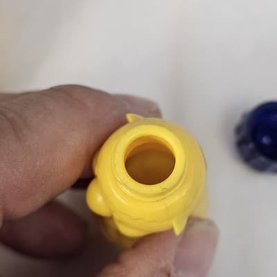 VTG MCM Dr Office Children Vitamin Sample Yellow Plastic Clown Bottle Apothecary - Thumbnail 8