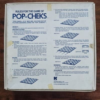 Vintage Board Game POP CHEKS Game POP O MATIC Game Collectible Checker Game 1973 - Thumbnail 6
