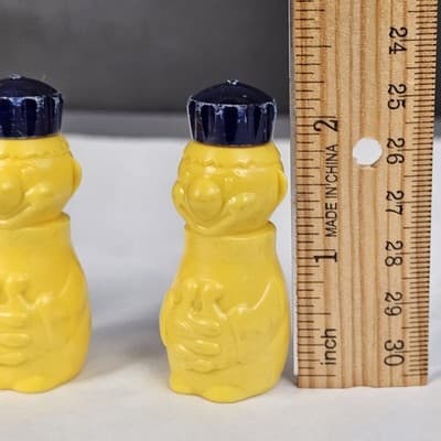 VTG MCM Dr Office Children Vitamin Sample Yellow Plastic Clown Bottle Apothecary - Thumbnail 3