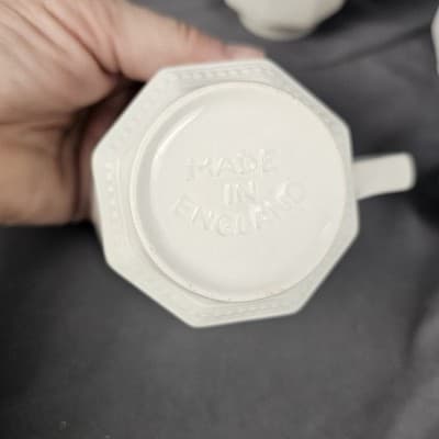 Johnson Brothers Heritage White Tea Coffee Cup Set of 4 Octagon Vintage England - Thumbnail 5