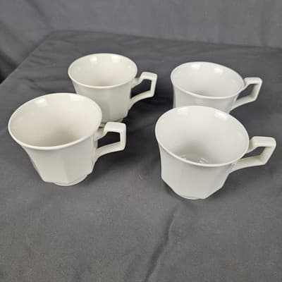 Johnson Brothers Heritage White Tea Coffee Cup Set of 4 Octagon Vintage England - Thumbnail 2