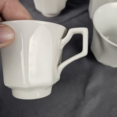 Johnson Brothers Heritage White Tea Coffee Cup Set of 4 Octagon Vintage England - Thumbnail 7