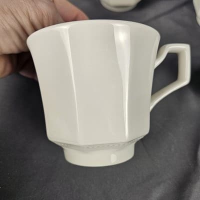 Johnson Brothers Heritage White Tea Coffee Cup Set of 4 Octagon Vintage England - Thumbnail 4