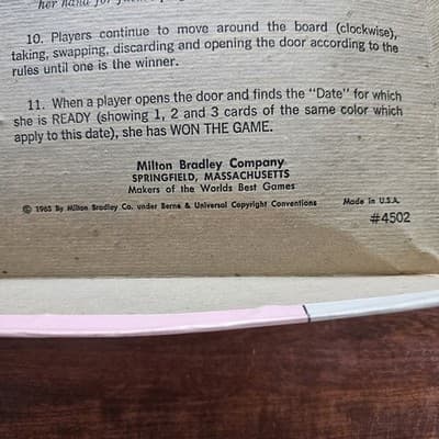 1965 MYSTERY DATE Vintage Original Version Board Game MILTON BRADLEY USA - Thumbnail 12