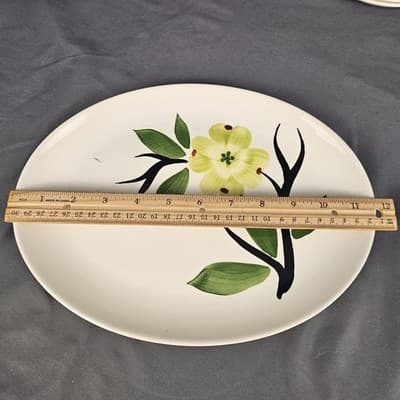 Joni Dixie Dogwood Blossom Serving Platter Vintage MCM USA 11.5" x 8.75" - Thumbnail 3