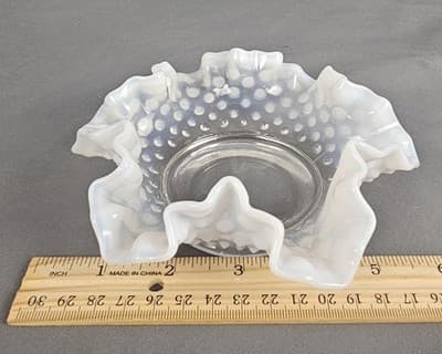 Vintage Fenton French Opalescent Hobnail Ruffled Candy Dish - Thumbnail 7