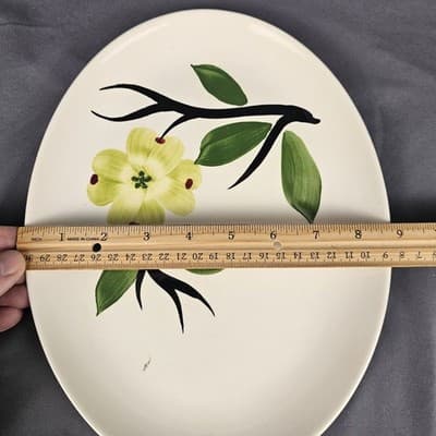 Joni Dixie Dogwood Blossom Serving Platter Vintage MCM USA 11.5" x 8.75" - Thumbnail 4