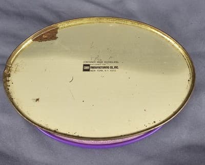 Vintage Harpers Soap Tin- Made In England Purple Oval - Thumbnail 4