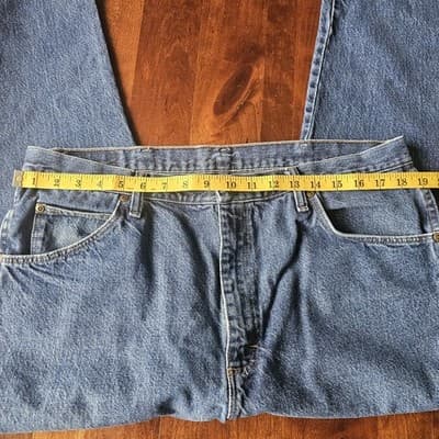 Wrangler Mens 38x32 Regular Straight Leg Jeans Blue Denim Cowboy 100% Cotton - Thumbnail 9