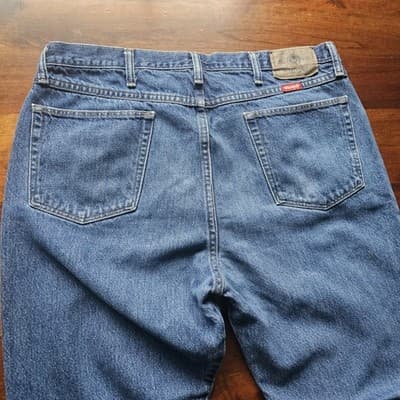 Wrangler Mens 38x32 Regular Straight Leg Jeans Blue Denim Cowboy 100% Cotton - Thumbnail 3
