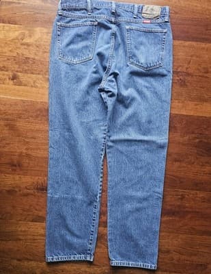 Wrangler Mens 38x32 Regular Straight Leg Jeans Blue Denim Cowboy 100% Cotton - Thumbnail 2