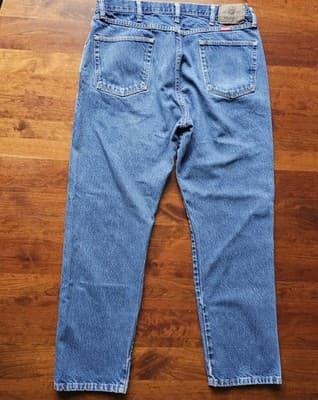 Wrangler Mens 38x32 Regular Straight Leg Jeans Blue Denim Cowboy 100% Cotton - Thumbnail 2