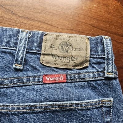 Wrangler Mens 38x32 Regular Straight Leg Jeans Blue Denim Cowboy 100% Cotton - Thumbnail 4