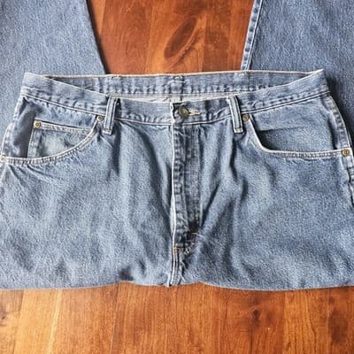 Wrangler Mens 38x32 Regular Straight Leg Jeans Blue Denim Cowboy 100% Cotton - Thumbnail 10