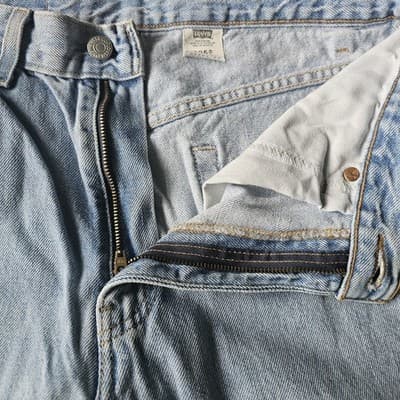 Levi's 505 Men's Cotton Jeans - Light Stonewash W32 L34 Blue - Thumbnail 11