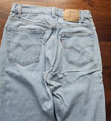 Levi's 505 Men's Cotton Jeans - Light Stonewash W32 L34 Blue - Thumbnail 4
