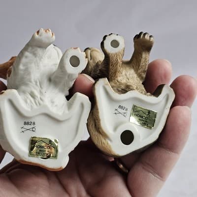 Vintage Homco Assorted Dog Puppy Figurines 8828 Set of 2 Shepherd Spaniel - Thumbnail 4