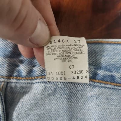 Levi's 505 Men's Cotton Jeans - Light Stonewash W32 L34 Blue - Thumbnail 13