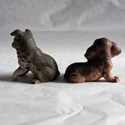 Vintage Homco Assorted Dog Puppy Figurines 8828 Set of 2 Shepherd Dachshund - Thumbnail 8