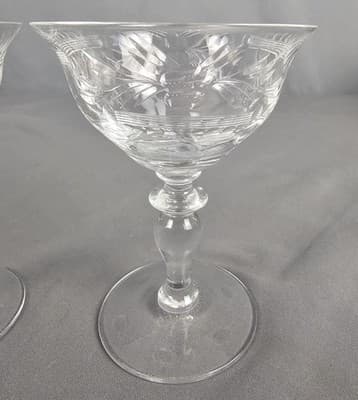 Hawk's Beverly Stemware Port, Nick & Nora, Coupe Blown Glass USA Set of 2 - Thumbnail 2