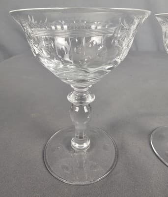 Hawk's Beverly Stemware Port, Nick & Nora, Coupe Blown Glass USA Set of 2 - Thumbnail 3