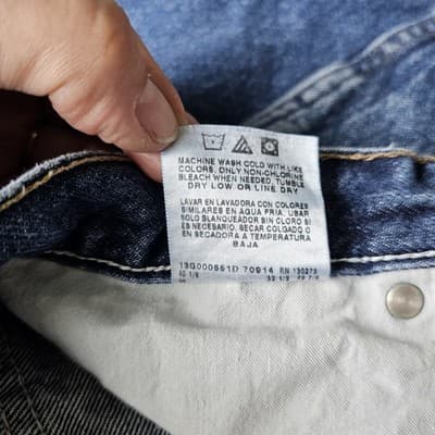 Wrangler Mens 38x32 Regular Straight Leg Jeans Blue Denim Cowboy 100% Cotton - Thumbnail 13