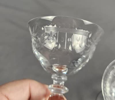 Hawk's Beverly Stemware Port, Nick & Nora, Coupe Blown Glass USA Set of 2 - Thumbnail 7