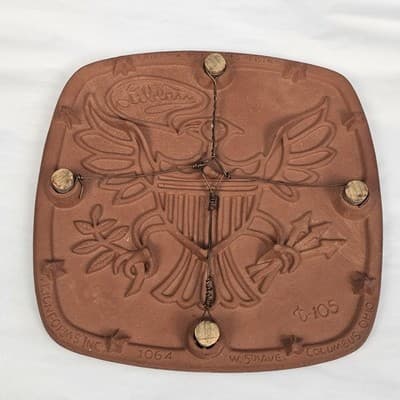 Vtg 50s Trivet Friley Fistick Early American Weather-vane Whale Rooster Native - Thumbnail 2