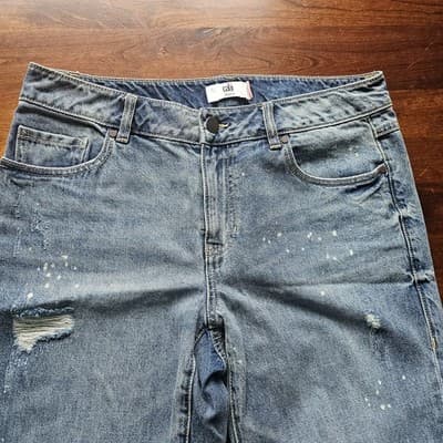 Cabi Jeans Womens 8 Blue Skinny Distressed Stretch Denim Medium Wash Style 5884 - Thumbnail 9