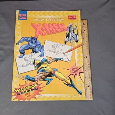 How To Draw X-MEN 1997 Walter Foster Marvel Comics Vintage Grid Sheets - Thumbnail 8