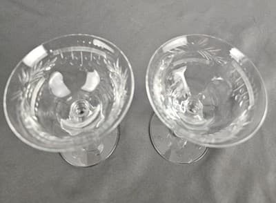 Hawk's Beverly Stemware Port, Nick & Nora, Coupe Blown Glass USA Set of 2 - Thumbnail 4