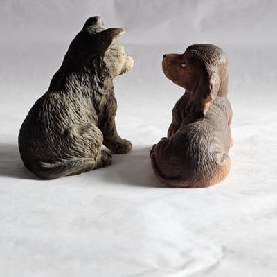 Vintage Homco Assorted Dog Puppy Figurines 8828 Set of 2 Shepherd Dachshund - Thumbnail 10